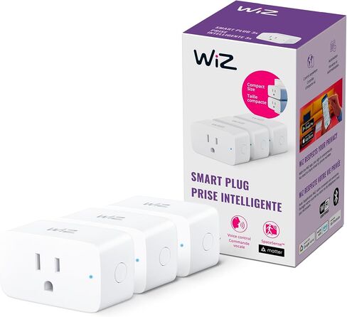 WiZ Connected WiZ Smart Plug Gen 2 - حزمة من 1 - النوع B - يتصل بشبكة Wi-Fi الموجودة لديك بسرعة 2.4 جيجا هرتز - تطبيق التحكم - يعمل مع Google Home، وAlexa، وSiri Shortcuts - لا يتطلب محورًا in Kuwait
