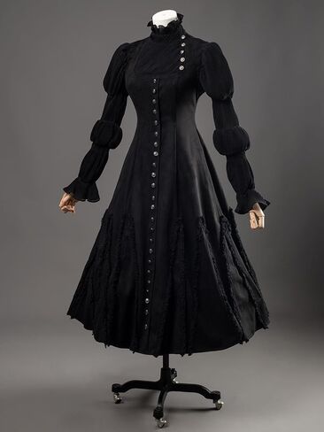 CosFantasy Cosplay Costume Womens Witch Costume Long Black Vintage Dress FY0092 in Kuwait