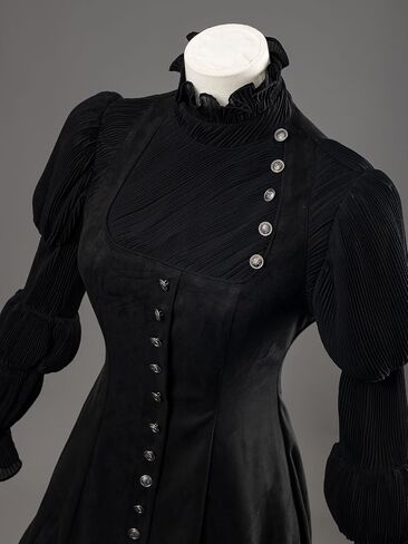 CosFantasy Cosplay Costume Womens Witch Costume Long Black Vintage Dress FY0092 in Kuwait