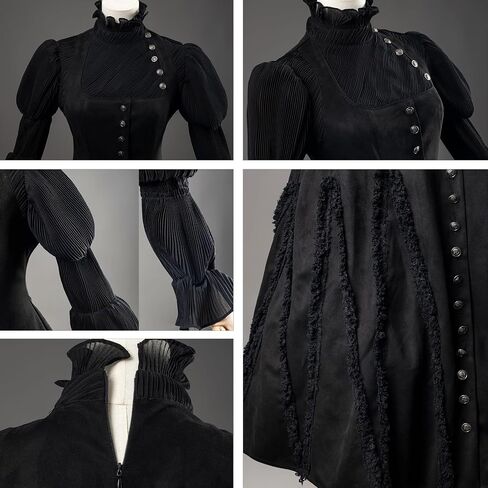 CosFantasy Cosplay Costume Womens Witch Costume Long Black Vintage Dress FY0092 in Kuwait