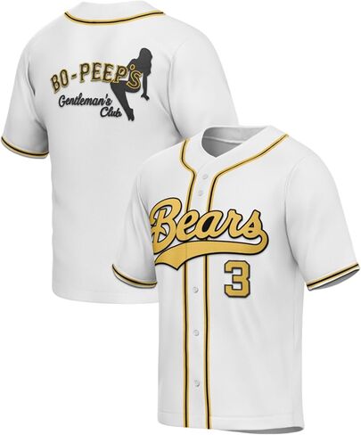 Bo Peeps Gentleman's Club #3 Bad News Baseball Jersey White - Stitched Letters and Numbers S-3XL Authentic Fabs Apparel in Saudi Arabia
