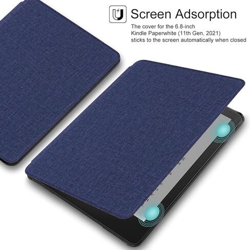 حافظة WALNEW لجهاز Kindle Paperwhite مقاس 6.8 بوصة الجيل الحادي عشر 2021 - غطاء كتاب ممتاز خفيف الوزن من جلد البولي يوريثان مع تنبيه/غفو تلقائي لجهاز Amazon Kindle Paperwhite 2021 Signature Edition/القارئ الإلكتروني للأطفال in Kuwait