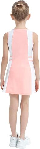 JiAmy Girls Tennis Dress 2 Piece Set Sleeveless Athletic Tank Golf Dress and Shorts with Pockets Workout Dress for Kids in Saudi Arabia