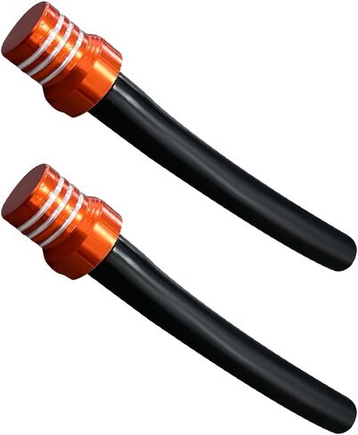 2 PCS Breather Hose Gas Fuel Tank Cap, CNC One Way Tank Vent Tube with Aluminum Breather Valve, Universal for ATV Quad Off-Road Pit Dirt Bike, Motorcycle Accessories (Orange) in Saudi Arabia