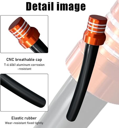 2 PCS Breather Hose Gas Fuel Tank Cap, CNC One Way Tank Vent Tube with Aluminum Breather Valve, Universal for ATV Quad Off-Road Pit Dirt Bike, Motorcycle Accessories (Orange) in Saudi Arabia