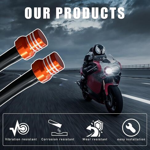 2 PCS Breather Hose Gas Fuel Tank Cap, CNC One Way Tank Vent Tube with Aluminum Breather Valve, Universal for ATV Quad Off-Road Pit Dirt Bike, Motorcycle Accessories (Orange) in Saudi Arabia