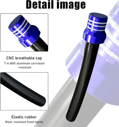 2 PCS Breather Hose Gas Fuel Tank Cap, CNC One Way Tank Vent Tube with Aluminum Breather Valve, Universal for ATV Quad Off-Road Pit Dirt Bike, Motorcycle Accessories (Orange) in Kuwait