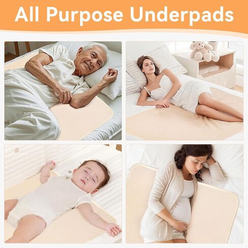 Washable Nursing Pad, Waterproof and Reusable High Absorbency Incontinence Bed Pad, Leak Proof Mattress Protector, Suitable for Patients, The Elderly and Pregnant Women(80 * 120CM) in Saudi Arabia