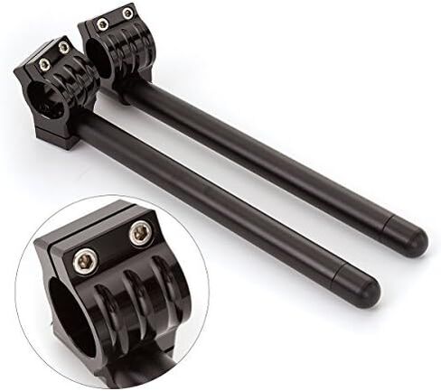 30mm 7/8" Motorcycle Aluminum CNC Regular Fork Tube Clip On Handlebar Replaceable Fit for Universal Bike Cafe Racer Black in Saudi Arabia