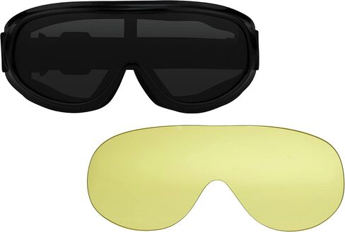 Bikershades Motorcycle Goggles Cover Fit Over Eey Glasses Sunglass Smoke Clear Yellow High Definition Amber Lens in Kuwait