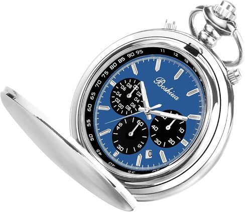 BOSHIYA Multifunctional Stopwatch Calendar Silver Gold Black Pocket Watch with Bracelet in Saudi Arabia
