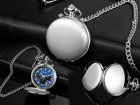 BOSHIYA Multifunctional Stopwatch Calendar Silver Gold Black Pocket Watch with Bracelet in Saudi Arabia
