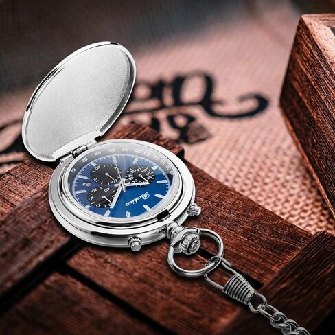 BOSHIYA Multifunctional Stopwatch Calendar Silver Gold Black Pocket Watch with Bracelet in Saudi Arabia