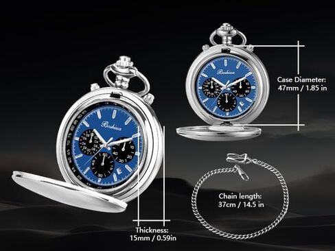 BOSHIYA Multifunctional Stopwatch Calendar Silver Gold Black Pocket Watch with Bracelet in Saudi Arabia
