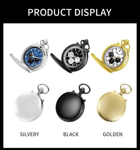 BOSHIYA Multifunctional Stopwatch Calendar Silver Gold Black Pocket Watch with Bracelet in Saudi Arabia