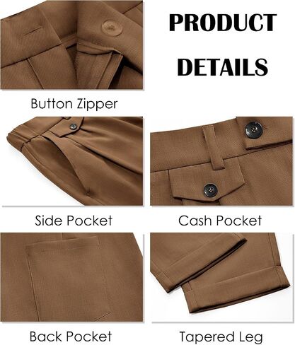 Runcati Mens Slim Fit Dress Pants Pleated Front Skinny Stretch Business Suit Trousers Classic Tapered Work Slacks in Saudi Arabia
