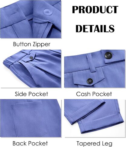 Runcati Mens Slim Fit Dress Pants Pleated Front Skinny Stretch Business Suit Trousers Classic Tapered Work Slacks in Saudi Arabia