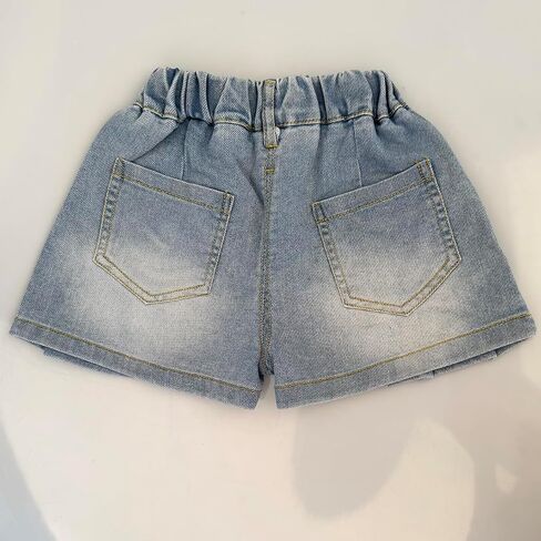 Peacolate 2-10Y Little&Big Girls Denim Summer Shorts Teens Elastic Short Jeans in Kuwait