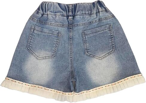 Peacolate 2-10Y Little&Big Girls Denim Summer Shorts Teens Elastic Short Jeans in Kuwait