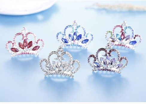 Yean Bridal Hair Comb Wedding Tiara Combs Flower Girl Headpiece Princess Crown Birthday Gift for Girls in Saudi Arabia