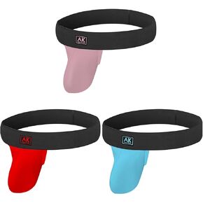 Arjen Kroos Men's Jock Strap-Free Back Thong Underwear 3 Pack Dual Pouch Modal Athletic Supporter