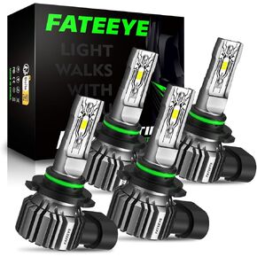9005 9006 LED Light Bulbs - 20000LM 6500K 9005/HB3 High Beam 9006/HB4 Low Beam Bulb LED Fog Light Kit, 1:1 Size, Plug and Play, HB3 HB4 Fog Bulbs