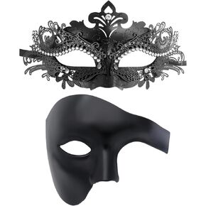 Coddsmz Couples Masquerade Mardi Gras Christmas Venetian Cosplay Costume Halloween Party Mask Set