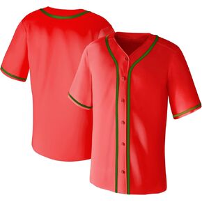 Blank Baseball Jerseys for Men Shirts Short Sleeve Hip Hop Sports Casual Button Down Uniforms Hip Pop