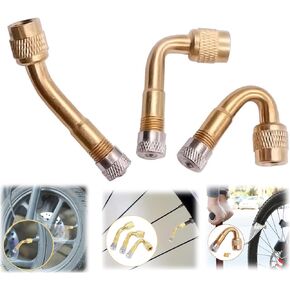 Tire Valve Extension,45/90/135 Degree Angle Bent Valve Adaptor,Brass Inflatable Nozzle Extension Valve Stem Extenders,for Car Motorcycle Bike Scooter Extenders (45+90+135 Degree)