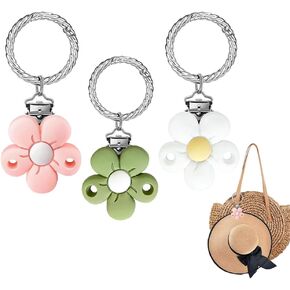 3 PCS HAT CLIP ، مقطع قبعة سيليكون زهرة للسفر على حقيبة ، حامل قبعة قبضة قوي لمحفظة حقائب الظهر ، حامل رفيق في الهواء الطلق ، حماية قبعة من السقوط