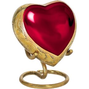 Trupoint Memorials Small Urns for Human Ashes Keepsake, Mini Heart Urn with Stand, Decorative Cremation Urns for Adult Men & Women – Small, Blue Dove