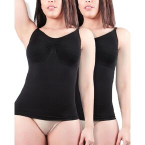2-Pack Shaping & Smoothing Scoop Neck Cami Extra Large / Nude/Black