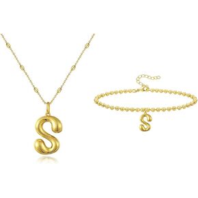 قلادة رسائل kisyyan bubble s ، الأساور الأولية المزينة بالخرز