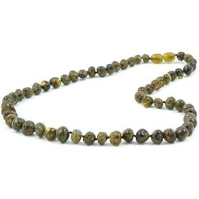 The Natural Amber Green Amber Necklace – Handmade Baltic Amber Necklace for Adults with Polished Baroque Beads – Natural Healing Jewelry 45cm