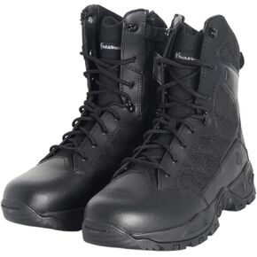 Smith & Wesson Men's Scout Hot Weather Polishable Toe Military Tactical Boots Side Ziper Work Combat Trooper Leather Boots (6-8 Inches)