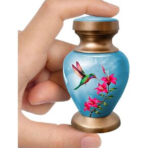 Exquisite Green Hummingbird Urn for Ashes Adult Male & Female – Handcrafted Cremation Urns for Human Ashes – Elegant Memorial Urn for Women and Men, Unique Artistic Tribute for Home or Burial