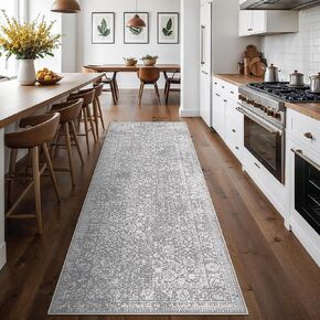 Bavni 2x6 Rug Runners للممرات ، سجادة عداء قابلة للغسل غير قسيمة ، سجاد نمط طباعة الأزهار العتيقة لسجاد غرفة نوم منخفضة الوزن للحمام الممرات ، الأخضر الداكن/متعدد