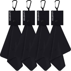 Black Keychain Microfiber Eye Glasses Cleaner Cleaning Cloth Wipes Portable Eyeglass Lens Cleaning Cloth Wipes for Sunglasses Jewelry Electronics(4 Pack)