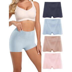 Boy Shorts Underwear for Women High Waisted Cotton Panties Boxer Briefs No Show Under Dress