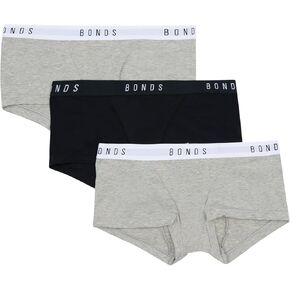 Bonds Women's Underwear Boy Shorts Pack, Luxe Originals Boyfit Panties, Cotton/Modal-Blend Underwear, 3-Pack