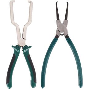 JIAYAN Electrical Disconnect Pliers 2Pcs 9 Inch Automotive Electrical Connector Disconnect Pliers Long Spark Plug Fuel Line Removal Pliers Car Fuel Feed Pipe Plier Universal Pipe Clip Repair Tool
