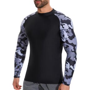 MISS MOLY Men's Long Sleeve UPF 50+ Rash Guard Skins Compression Shirt UV Sun Protection Athletic Workout Rashguard