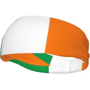 Cute Heart Ireland Flag Sports Headbands for Men Women, Irish Flag Workout Headband Sweatbands for Running,Cycling,Football