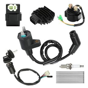 Recon 250 Ignition Coil Switch Starter Solenoid Relay Kit متوافق مع Trx250 Fourtrax 200 ATV TRX250EX TRX250TM TRX250TE 1997-2021 رباعي 4 أجزاء من المنظم CDI منظم الجهد