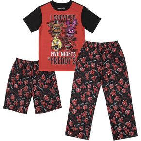 BioWorld Five Lights في Freddy's Youth Sleepwear مجموعة قميص تي شيرت ، شورتات النوم ، سروال النوم