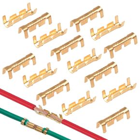 Tnisesm 200Pcs U Shape Copper Ring Terminals,Open Barrel Crimp Terminals with Heat shrinkable Tube, Butt Connector ​for Electricity Automotive