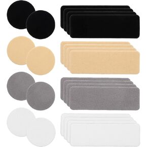 24PCS Shoe Patches for Holes, 4 Colors Shoe Heel Repair Patches Rectangular Round Form Shoe Repair Patches Shoe Prevention Toe Self-Adhesive Shoe Repair Kits Tape Pads for Sneakers Mesh Shoes