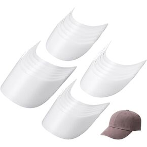 NBEADS 24 Pcs 4 Styles Baseball Cap Visor Insert, Plastic Hat Brim Board Tennis Hat Brim Replacement Liner Shaper