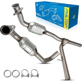 PHILTOP Right Catalytic Converter Kit Compatible with Ford, Lincoln, 2004-2008 F-150 5.4L 4WD, 2006-2008 Mark LT 5.4L 4WD Stainless Steel Catalytic Converter Replace# 50553(EPA Compliant)