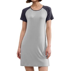 BAMBOO COOL Womens Nightgown Soft Sleepwear Short Sleeve Pajamas Lounge Sleep Dress Comfy Nightshirt for Ladies